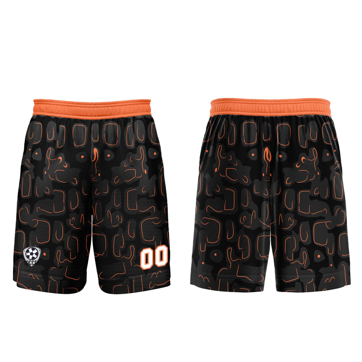 Custom Black Orange Jerseys for Men Women Personalized Soccer Uniforms for Adult and Kid enthsush