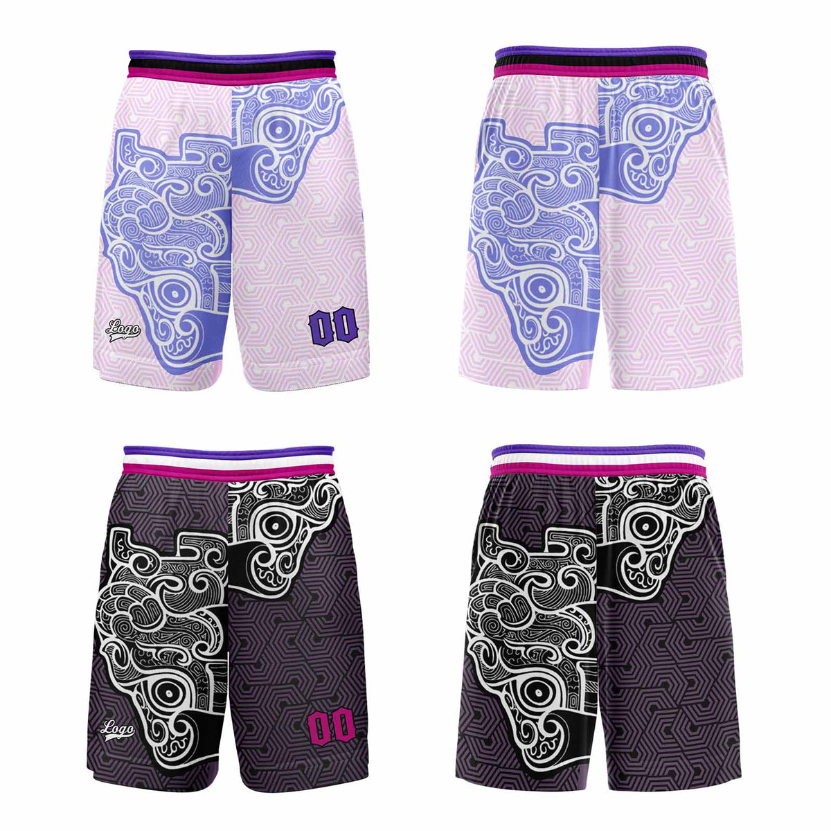 Custom Purple Reversible Basketball Suit for Adults and Kids Personalized Jersey enthsush