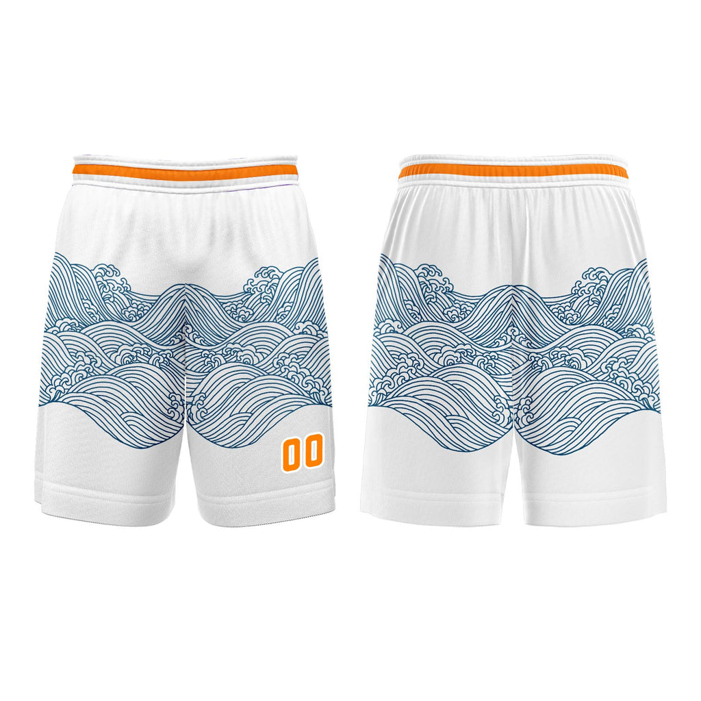 Custom White Blue Orange Basketball Jersey Uniform Suit Printed Your Logo Name Number enthsush