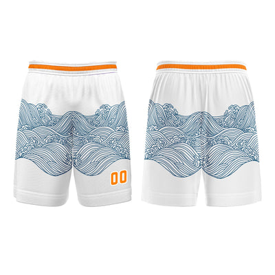 Custom White Blue Orange Basketball Jersey Uniform Suit Printed Your Logo Name Number enthsush