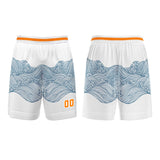 Custom White Blue Orange Basketball Jersey Uniform Suit Printed Your Logo Name Number