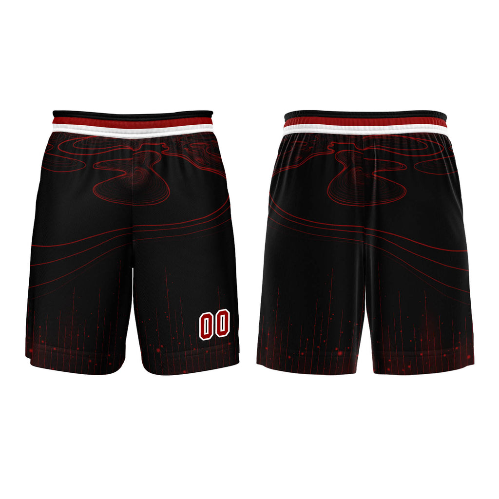 Custom Black Red Basketball Jersey Uniform Suit Printed Your Logo Name Number enthsush