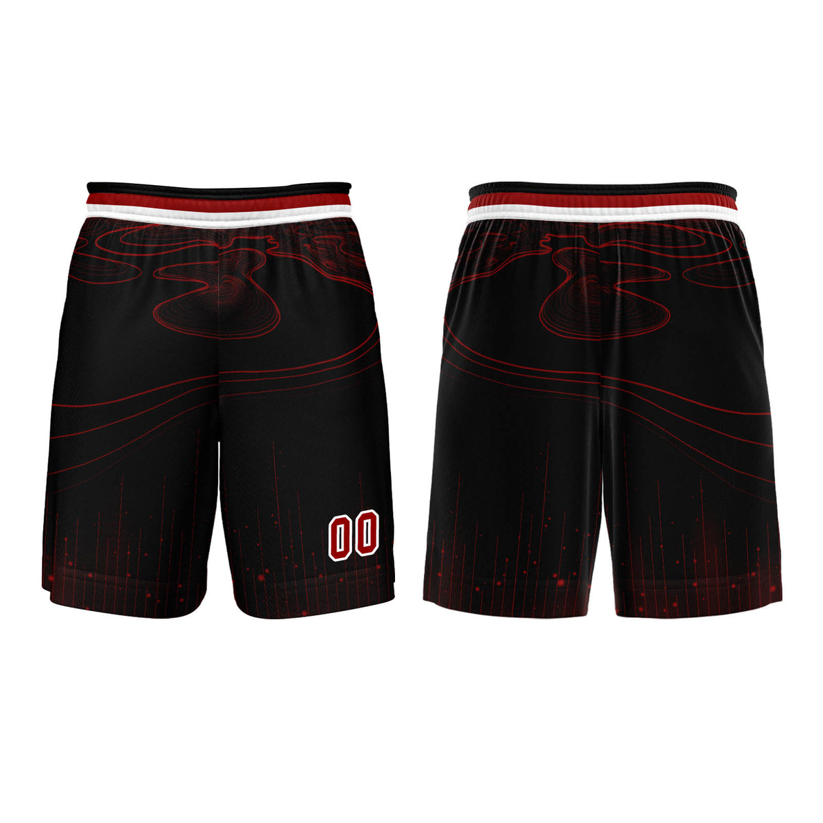 Custom Black Red Basketball Jersey Uniform Suit Printed Your Logo Name Number enthsush