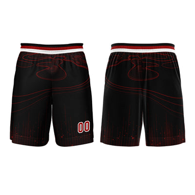Custom Black Red Basketball Jersey Uniform Suit Printed Your Logo Name Number enthsush