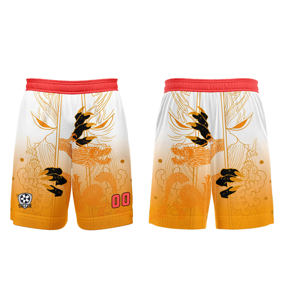 Custom Orange Red Jerseys for Men Women Personalized Soccer Uniforms for Adult and Kid enthsush