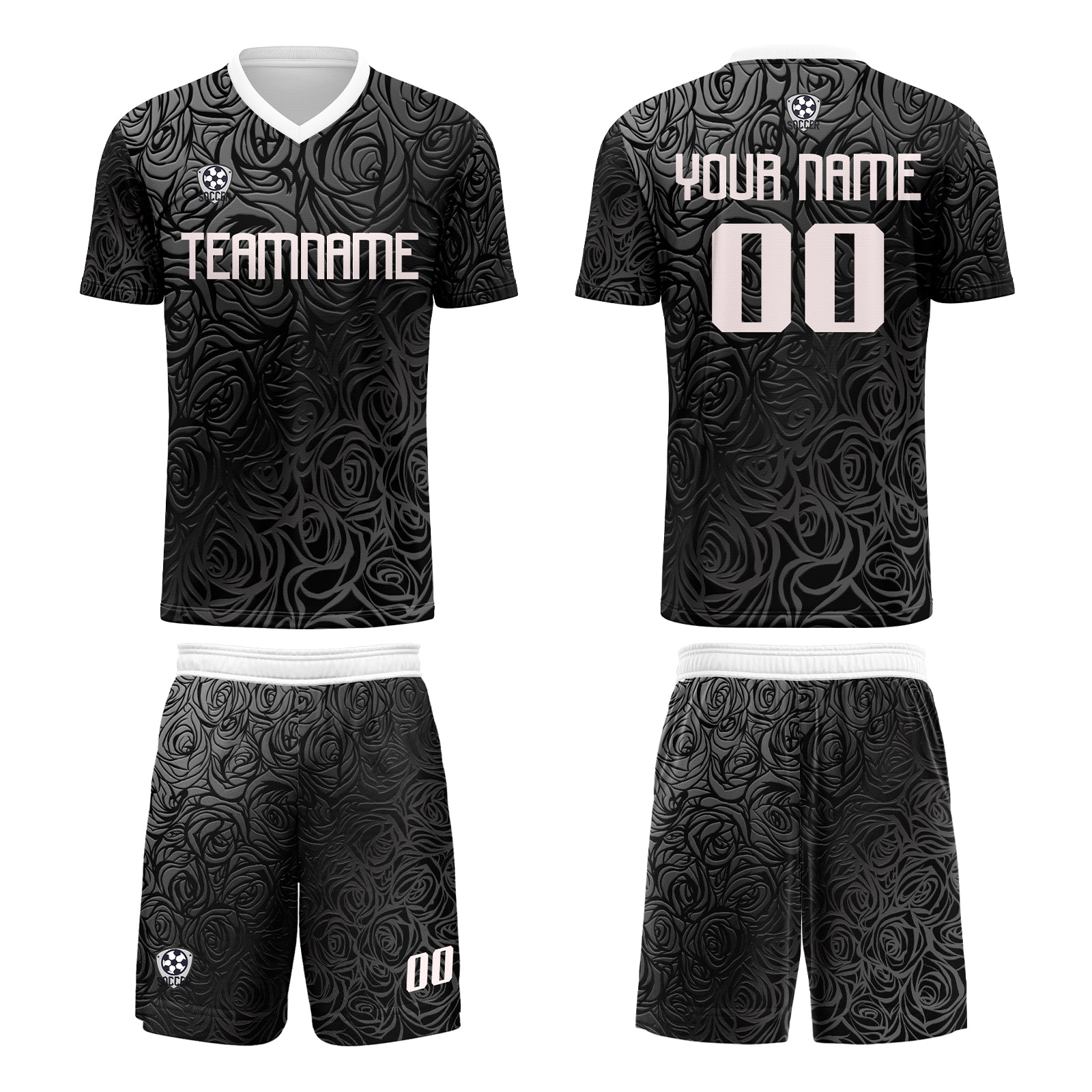 Custom Gray Silver Jerseys for Men Women Personalized Soccer Uniforms for Adult and Kid enthsush