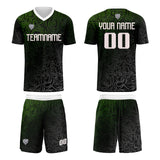 Custom Green Silver Jerseys for Men Women Personalized Soccer Uniforms for Adult and Kid