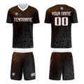 Custom Brown Silver Jerseys for Men Women Personalized Soccer Uniforms for Adult and Kid enthsush