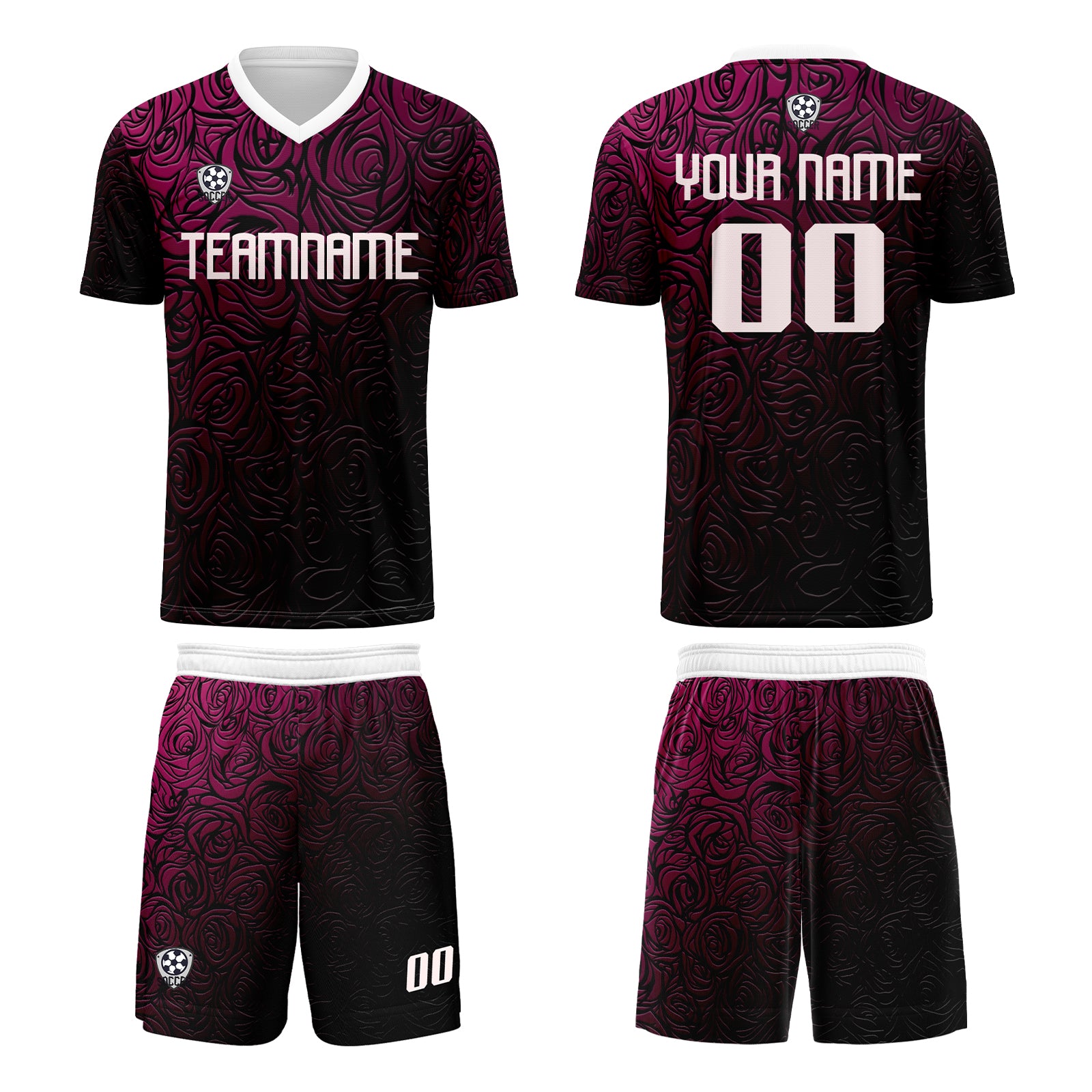 Custom Pink Silver Jerseys for Men Women Personalized Soccer Uniforms for Adult and Kid enthsush