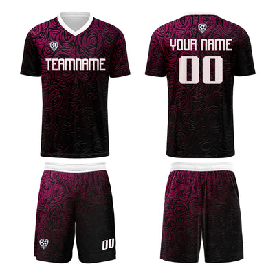 Custom Pink Silver Jerseys for Men Women Personalized Soccer Uniforms for Adult and Kid enthsush