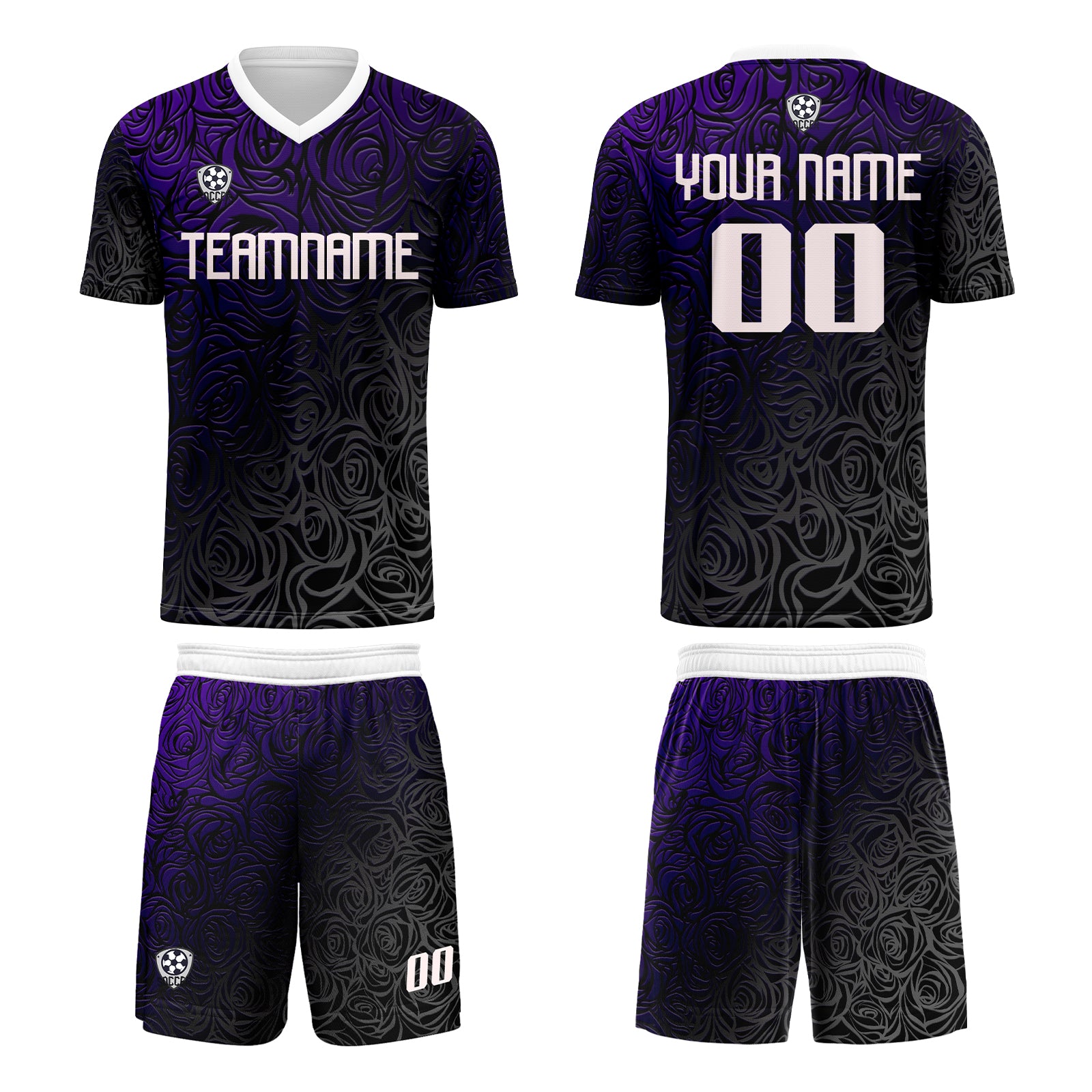 Custom Purple Silver Jerseys for Men Women Personalized Soccer Uniforms for Adult and Kid enthsush
