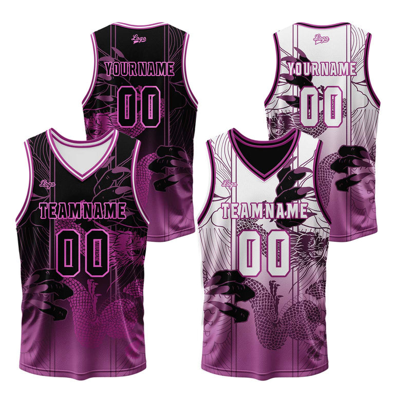 Custom Rose Reversible Basketball Suit for Adults and Kids Personalized Jersey