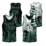 Custom Green Reversible Basketball Suit for Adults and Kids Personalized Jersey