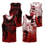 Custom Red Reversible Basketball Suit for Adults and Kids Personalized Jersey
