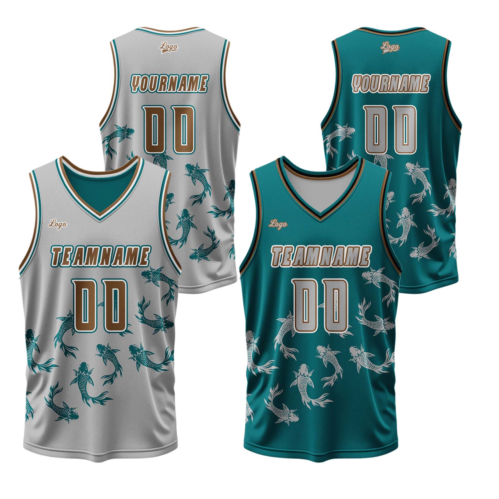 Custom Gray Green Reversible Basketball Suit for Adults and Kids Personalized Jersey enthsush