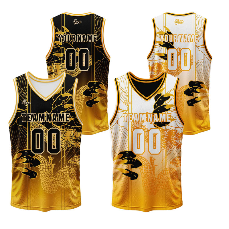 Custom Orange Reversible Basketball Suit for Adults and Kids Personalized Jersey