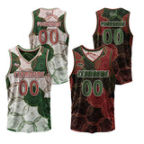 Custom Green Red Reversible Basketball Suit for Adults and Kids Personalized Jersey