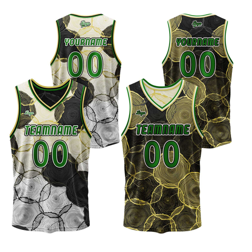 Custom Black Yellow Reversible Basketball Suit for Adults and Kids Personalized Jersey enthsush