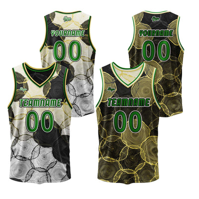 Custom Black Yellow Reversible Basketball Suit for Adults and Kids Personalized Jersey enthsush