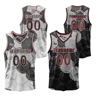 Custom Black Gray Reversible Basketball Suit for Adults and Kids Personalized Jersey enthsush