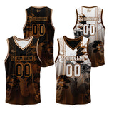 Custom Brown Reversible Basketball Suit for Adults and Kids Personalized Jersey