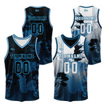 Custom Blue Reversible Basketball Suit for Adults and Kids Personalized Jersey