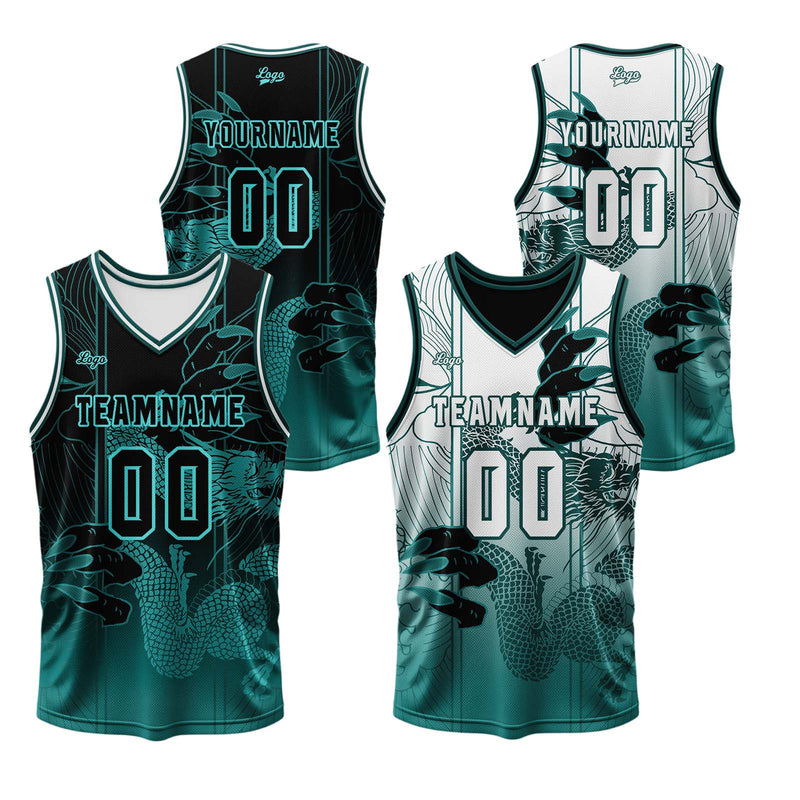 Custom Verdant Reversible Basketball Suit for Adults and Kids Personalized Jersey