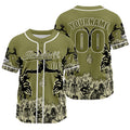 Custom  Olive Green Baseball Jersey Personalized Baseball Shirt for Men Women Kids Youth enthsush