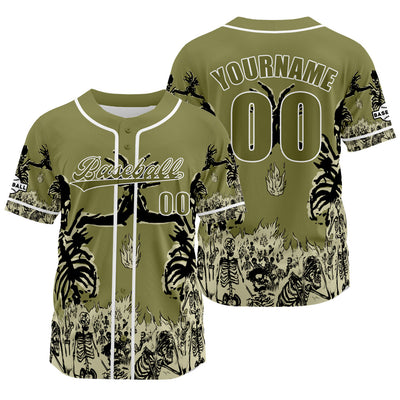 Custom  Olive Green Baseball Jersey Personalized Baseball Shirt for Men Women Kids Youth enthsush