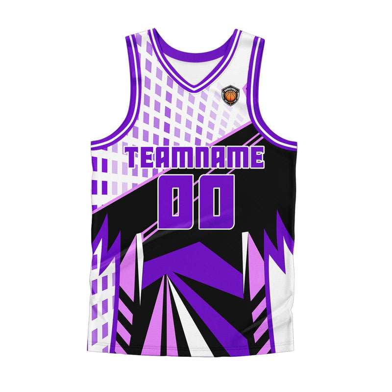 Custom Purple Basketball Jersey Uniform Suit Printed Your Logo Name Number