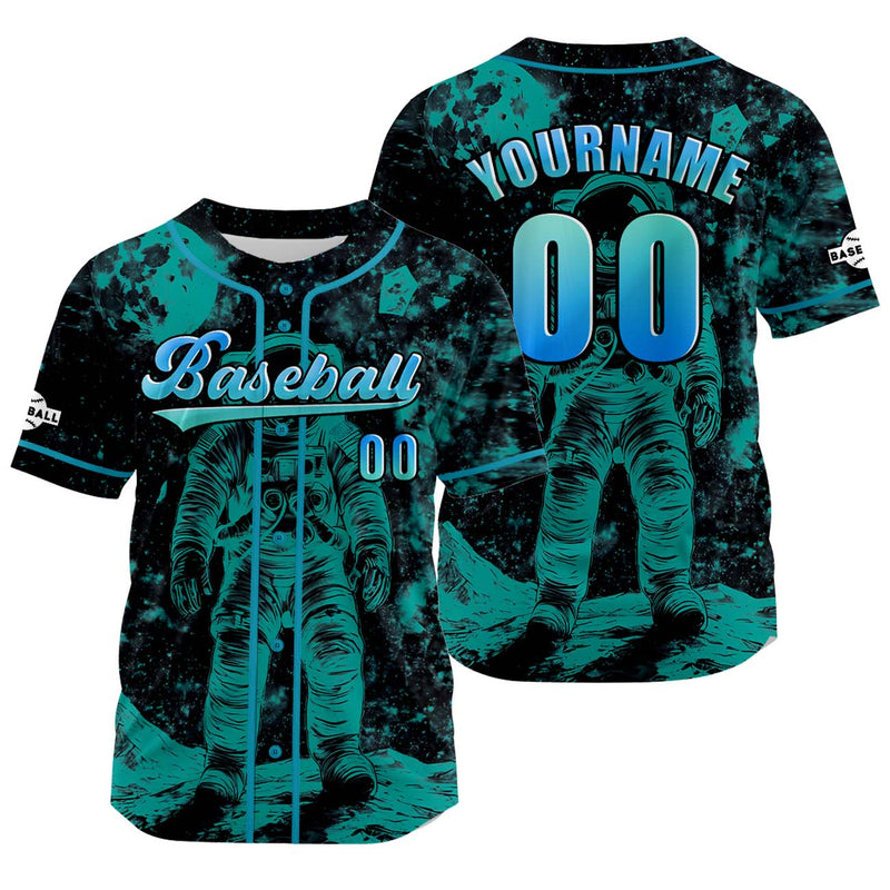 Custom Blue Green Jersey Personalized Baseball Shirt for Men Women Kids Youth