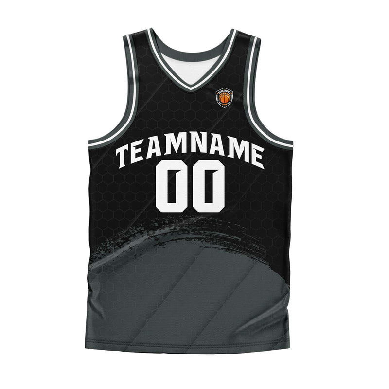 Custom Black Grey Basketball Jersey Uniform Suit Printed Your Logo Name Number