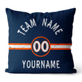 Custom Football Throw Pillow for Men Women Boy Gift Printed Your Personalized Name Number Navy & Orange enthsush