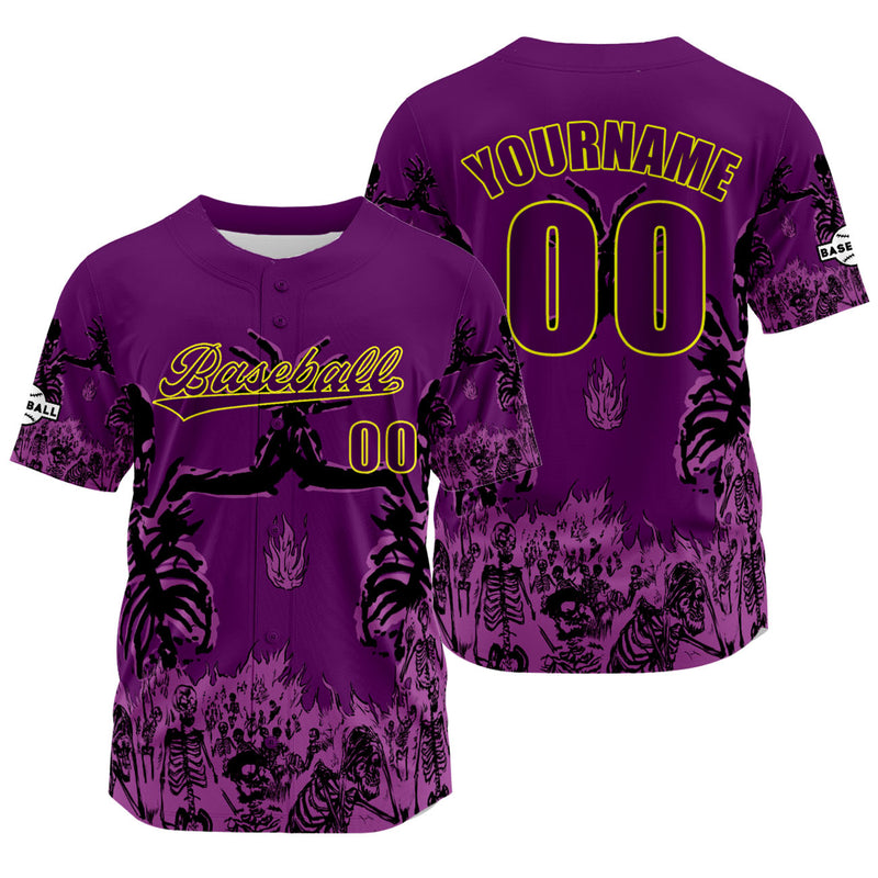 Custom Purple Baseball Jersey Personalized Baseball Shirt for Men Women Kids Youth