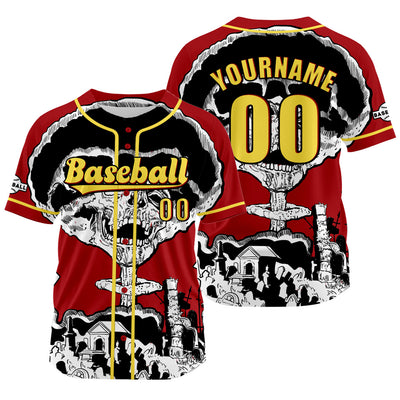 Custom Red Baseball Jersey Personalized Baseball Shirt for Men Women Kids Youth enthsush