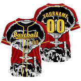 Custom Red Baseball Jersey Personalized Baseball Shirt for Men Women Kids Youth