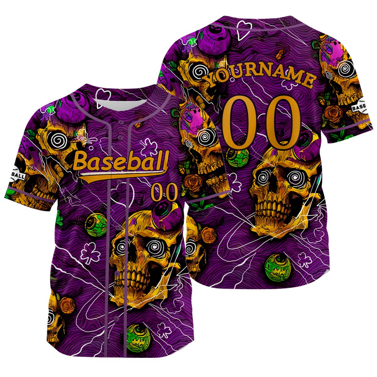 Custom Purple Baseball Jersey Personalized Baseball Shirt for Men Women Kids Youth enthsush