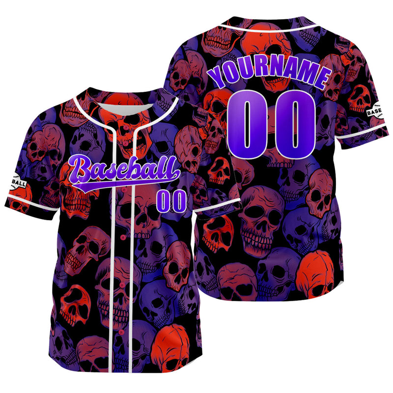 Custom Purple Jersey Personalized Baseball Shirt for Men Women Kids Youth