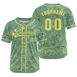 Custom Green Yellow Jersey Personalized Baseball Shirt for Men Women Kids Youth