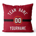 Custom Football Throw Pillow for Men Women Boy Gift Printed Your Personalized Name Number Red & White & Black enthsush