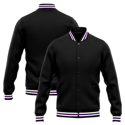 Custom Varsity Jacket Letterman jacket for Men, Women and Youth Purple Black enthsush