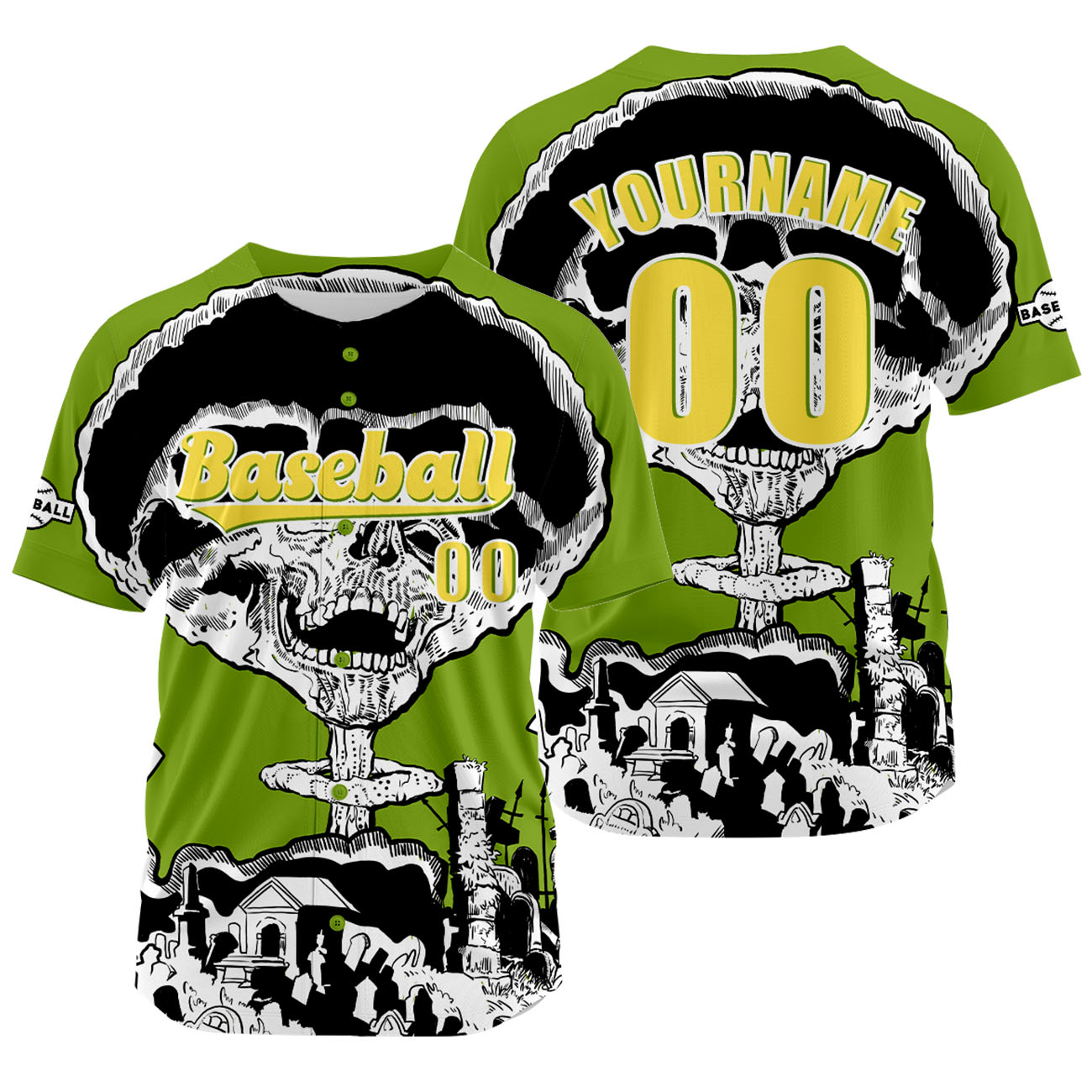 Custom Green Baseball Jersey Personalized Baseball Shirt for Men Women Kids Youth enthsush