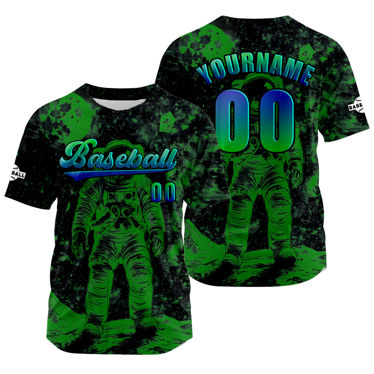 Custom Green Jersey Personalized Baseball Shirt for Men Women Kids Youth enthsush