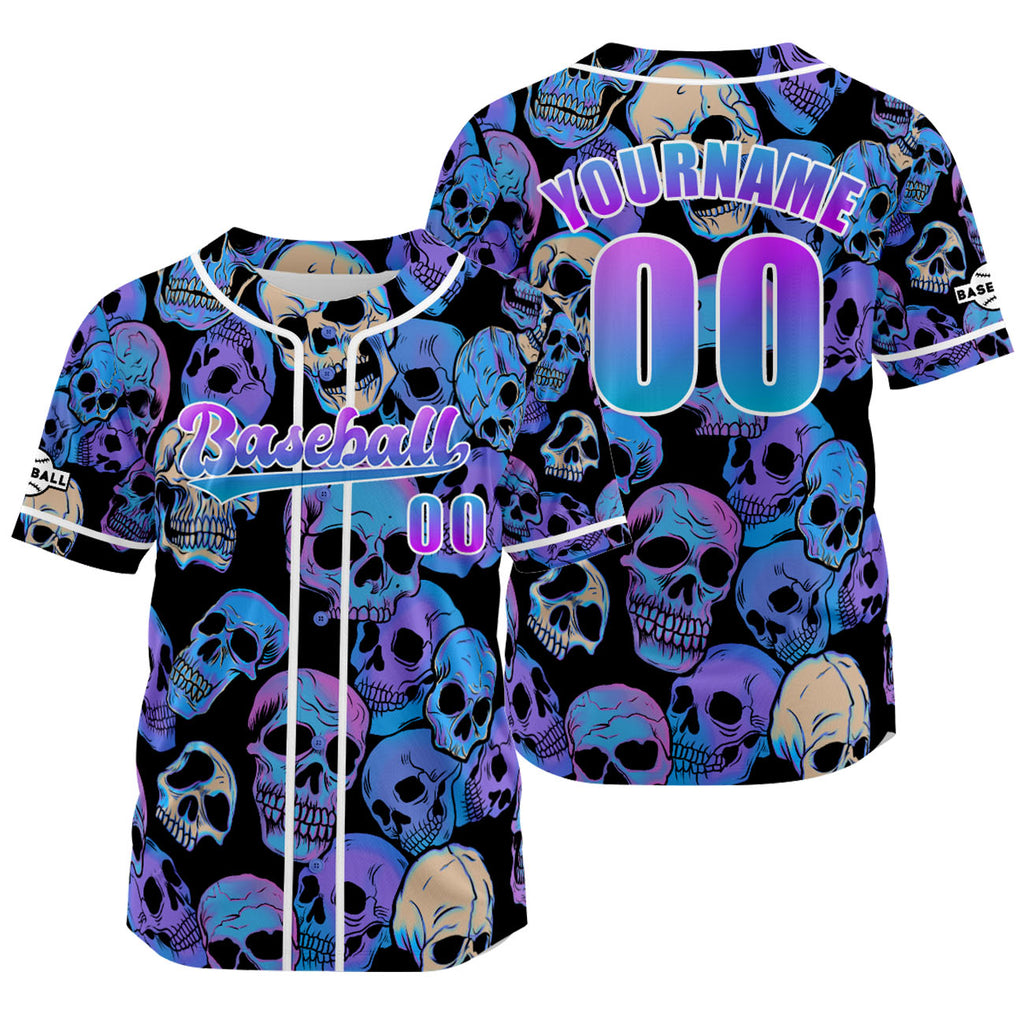 Custom Blue Purple Jersey Personalized Baseball Shirt for Men Women Kids Youth enthsush