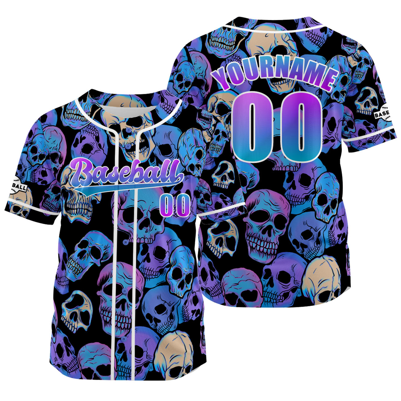 Custom Blue Purple Jersey Personalized Baseball Shirt for Men Women Kids Youth enthsush