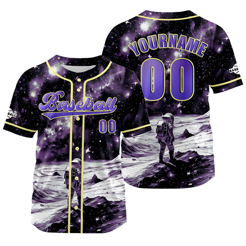 Custom Yellow Purple Jersey Personalized Baseball Shirt for Men Women Kids Youth