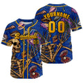 Custom Bule Orange Jersey Personalized Baseball Shirt for Men Women Kids Youth enthsush