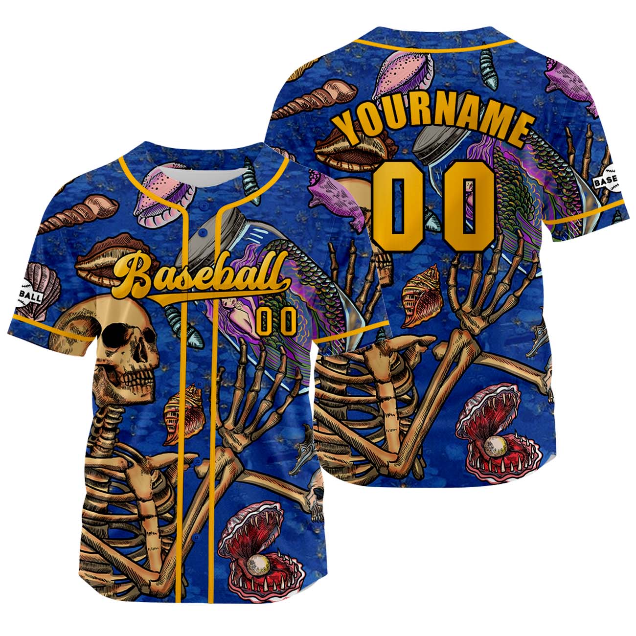 Custom Bule Orange Jersey Personalized Baseball Shirt for Men Women Kids Youth enthsush