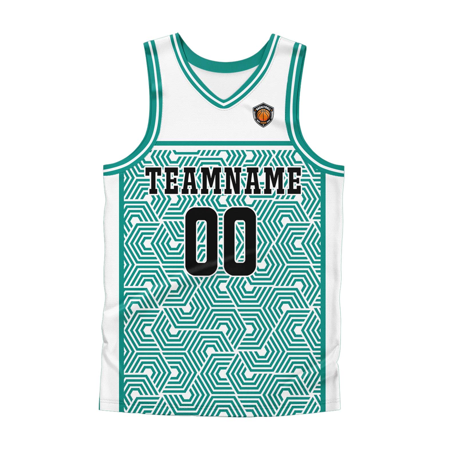 Custom White Teal Basketball Jersey Uniform Suit Printed Your Logo Name Number enthsush