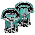 Custom Blue Green Baseball Jersey Personalized Baseball Shirt for Men Women Kids Youth enthsush